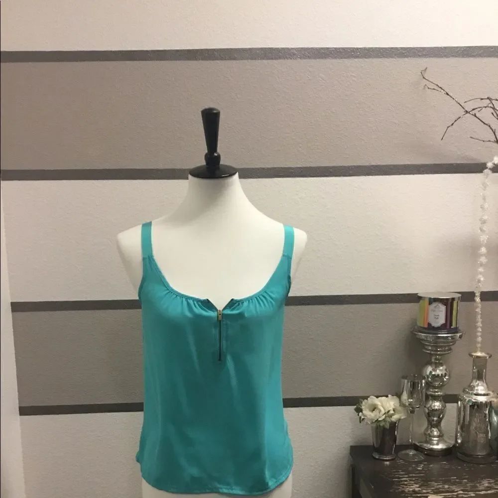 Express Teal Zip-up Tank